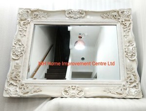 Extra Large Aged Cream Colour Antique Design French Style Wall Mirror Elegance Extra Large Aged Cream Colour Antique, Extra Large French Country Mirror