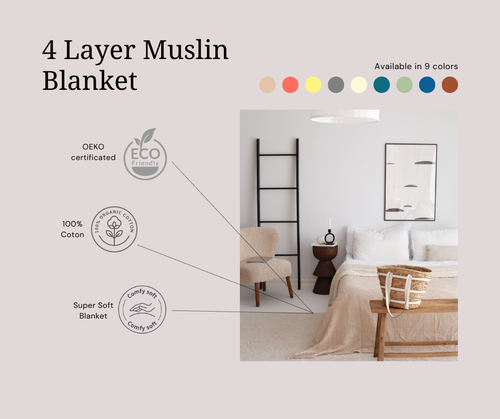 Muslin Throw Blanket Cotton Bedspread King Queen Oversized Large Breathable Soft - Picture 2 of 9
