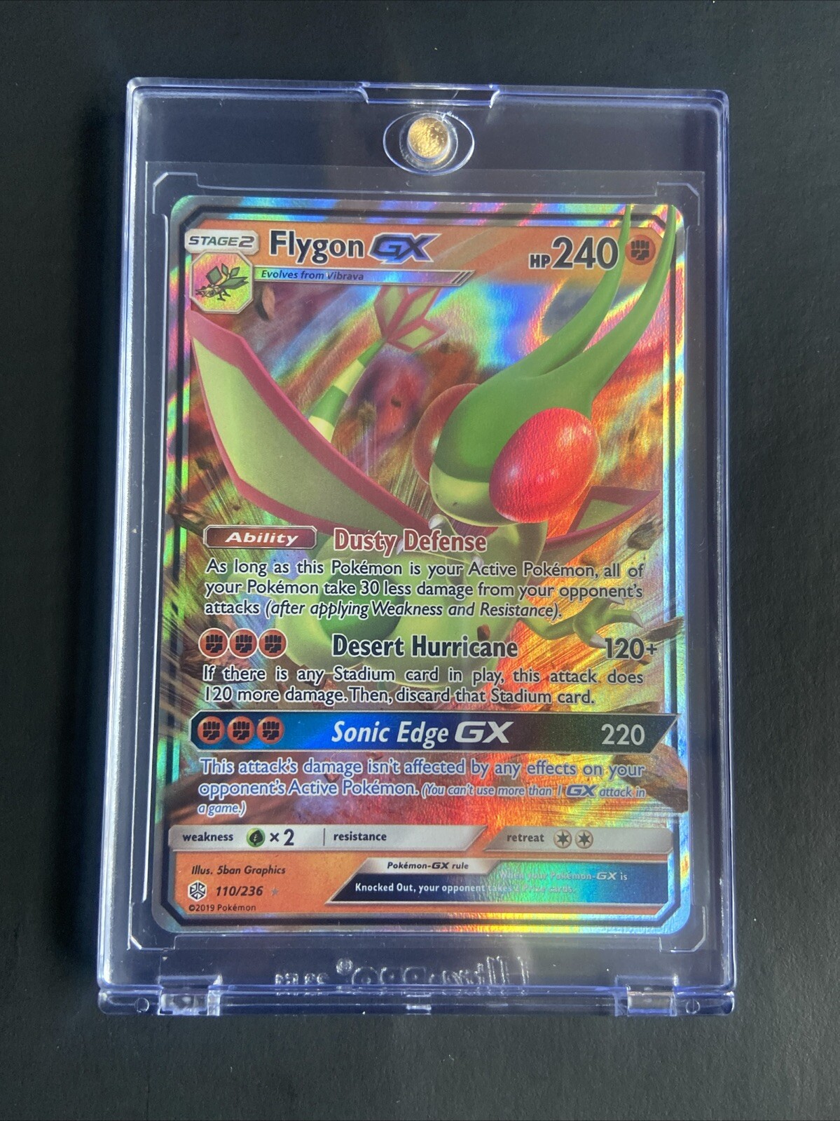 2019 POKEMON Flygon GX - 110/236 - Ultra Rare - Cosmic Eclipse