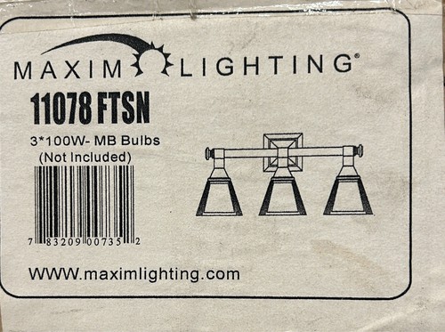 Maxim Lighting Brentwood 3-Light Bath Vanity Satin Nickel 11078FTSN - Picture 2 of 2