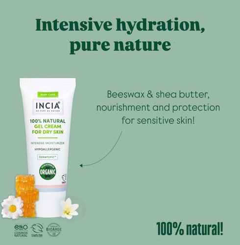 INCIA 100% Natural Baby Care Gel Cream for Dry Skin 60 ml - Picture 3 of 8