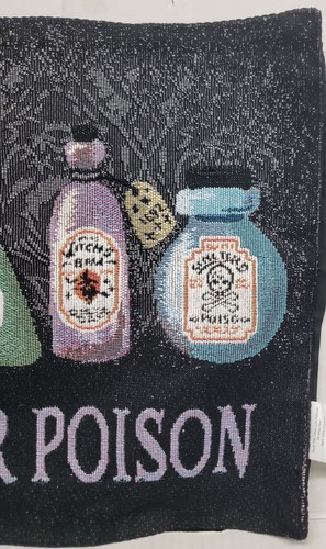 Set of 2 Same Tapestry Placemats,13"x18", HALLOWEEN,PICK YOUR POISON BOTTLES, MM - Picture 3 of 13