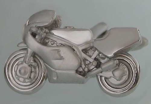 Manschettenknöpfe Motorrad silbern matt glänzend MM0609 + Exklusivbox - Bild 2 von 3