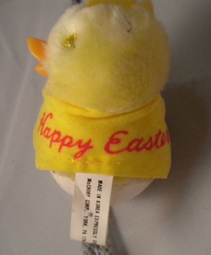 Vintage Frohe Ostern gelbes Küken Ei Clip-on Hugger Huggy Spielzeug Korea McCrory 80er - Bild 4 von 7