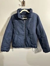 Ambiance Outerwear Women’s S Navy Blue Puffer Zip Up Coat Jacket
