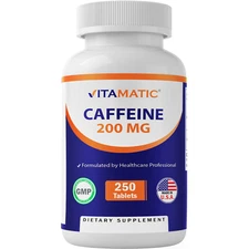 Vitamatic Caffeine Pills 200mg per Serving -  250 Vegetarian Tablets