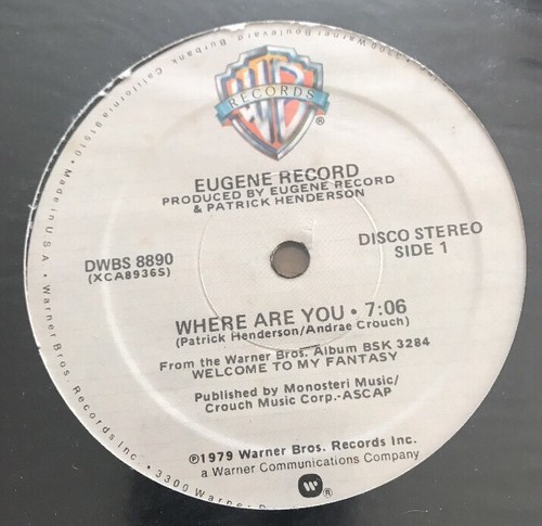 EUGENE RECORD - Where Are You 12" SINGLE 1979 N/MINT - Imagen 2 de 4