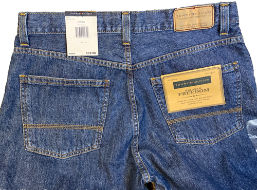 Jeans Tommy Hilfiger Para Hombre 33x30 Freedom Calce Suelto Pierna Recta NUEVO