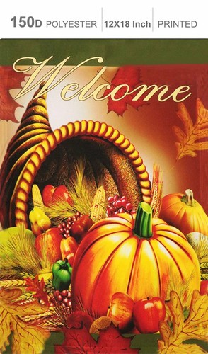 NUEVO G128 Jardín Bandera Cornucopia Calabaza 12x18 IN, Otoño Decoración Hogar - Imagen 1 de 6