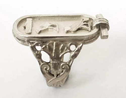 Vintage 1996 Sterling Silver Egyptian Revival Pharaonic Cartouche Ring Sz L½ - Imagen 7 de 13