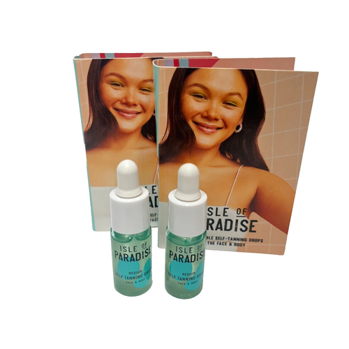 Isle Of Paradise Self Tanning Drops Lot of 2 in Medium Mini Size 0.14 fl oz