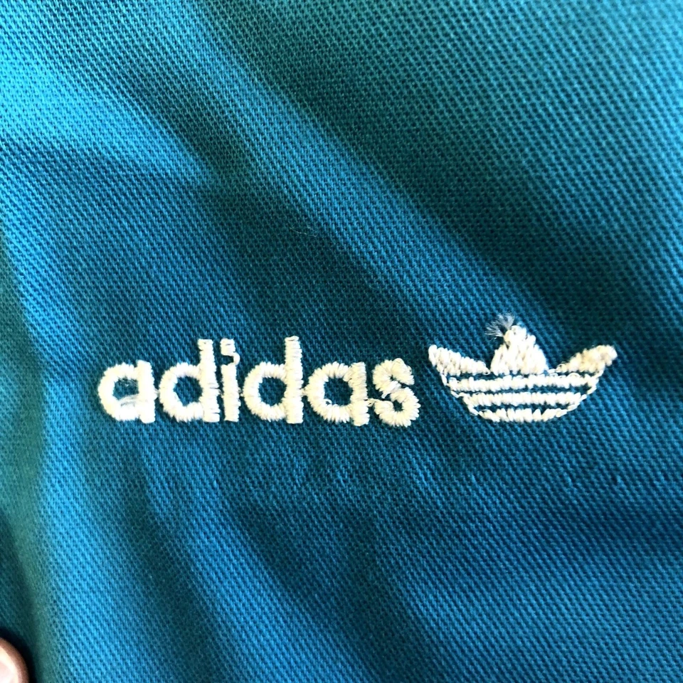 Nuevo Deadstock De Colección Años 70 80 Adidas EE. UU. Azul Aqua TREFOIL LoGo Tenis DÍA Pantalones Cortos 38 Foto 4 de 4
