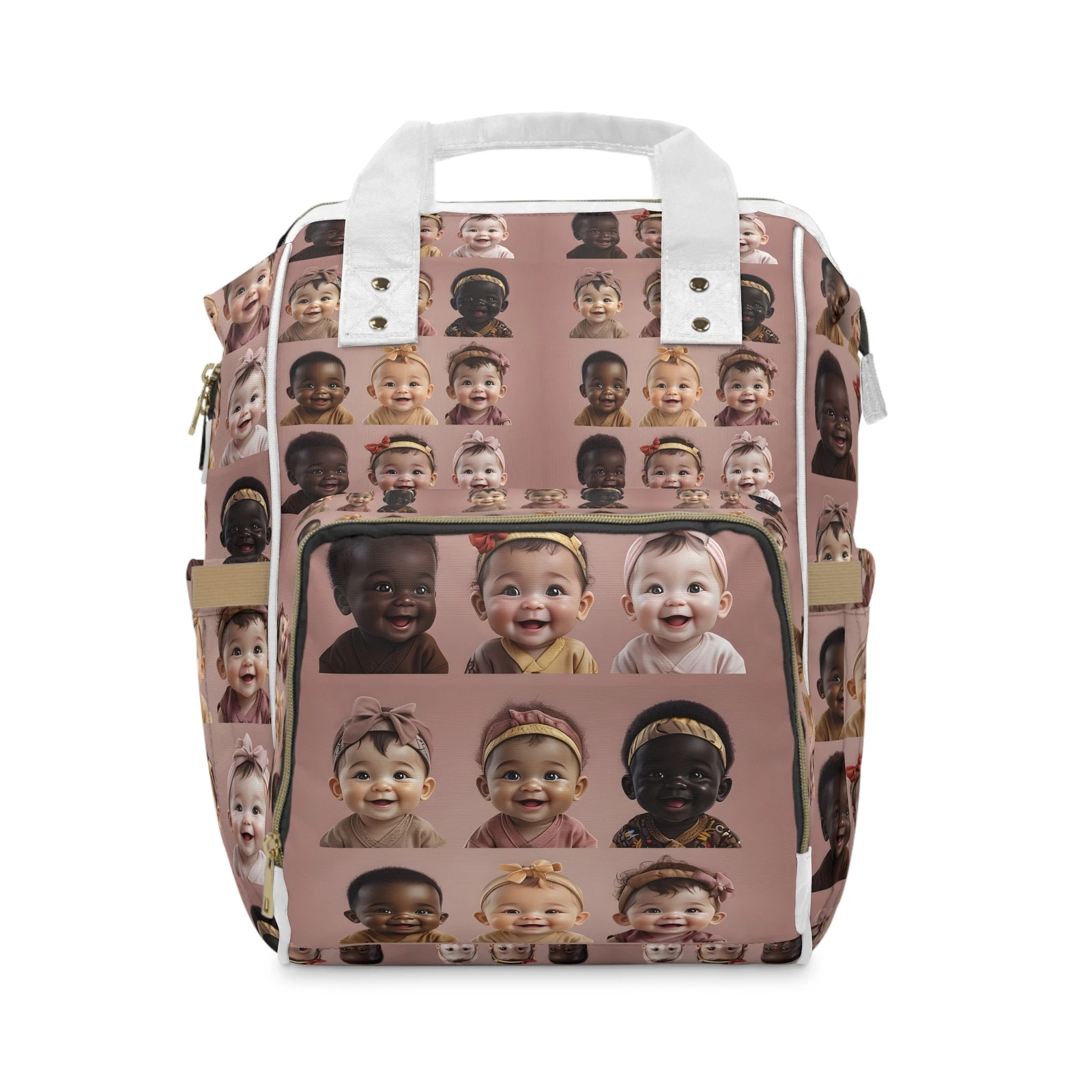 Multifunctional Diaper Backpack Bag Cute Babies Multi Cultural