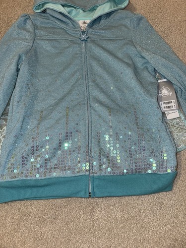 Genuine DISNEY STORE Frozen Elsa Pullover Hoodie Top BLUE Long Sleeve see photo - Picture 2 of 8