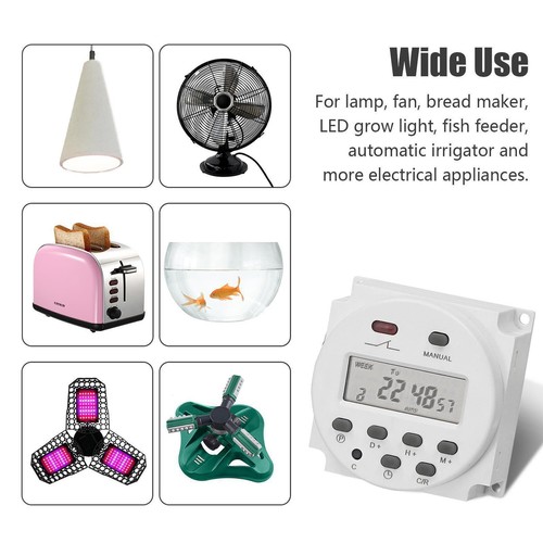 1 DC12V 16A Digital LCD DIN Programmable Weekly Rail Timer Time Switch V4A7 - Picture 10 of 10