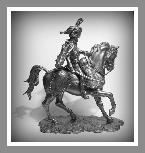 ⭐️Húsar francés de caballería. Figuras de soldado miniaturas a escala de estaño 75 mm 1/24⭐️ - Imagen 2 de 4