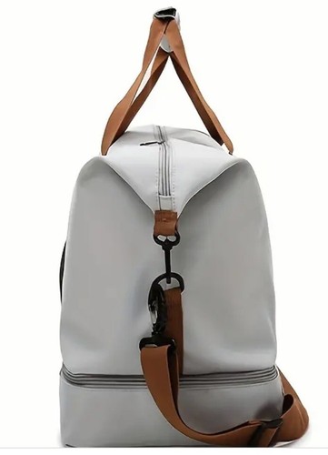 Travel Large Duffel Tute Bag, Women/Men's Gym /Sports /Weekend/Gray - Picture 2 of 14