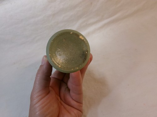 Vintage Avon mattiertes grünes Glas ~ Imitation Jaspis Bud Vase - Bild 5 von 6