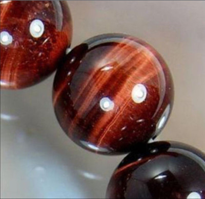 8mm Red African Roar Natural Tiger's Eye Round Gems Loose Beads 15inches Strand