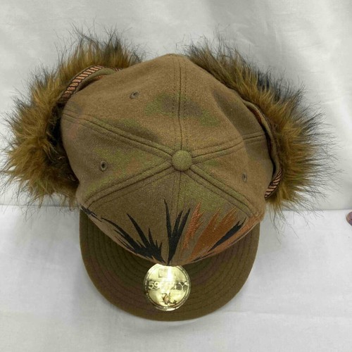 NEW ERA x STAR WARS Cap Hat Chewbacca Motif Size 7 1/2 Brown Khaki Character VG - Picture 3 of 8
