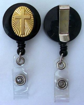 JESUS LOVES YOU Retractable Badge ID Holder Key chain ring Security Reel Black