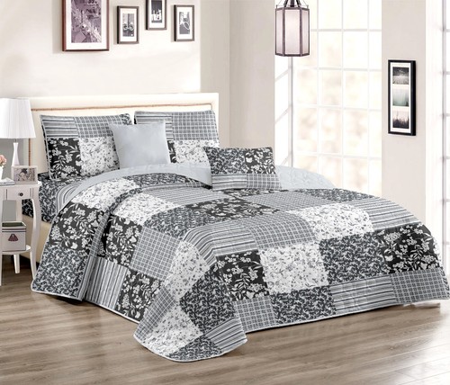 Bohemia Floral Quilted Coverlet Patchwork Comforter Bedspread Set Rug Queen Size - Picture 51 of 207