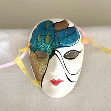 Handcrafted Venetian Style Decorative Mask Wall Art Glitter Mardi Gras Theatre