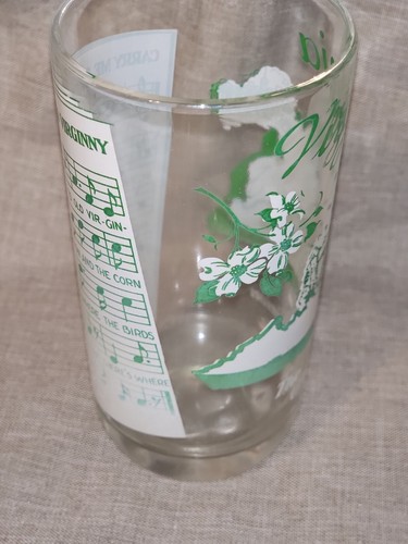 Vintage Hazel Atlas State Virginia Sheet Music Drinking Glass Music Song - Picture 5 of 7