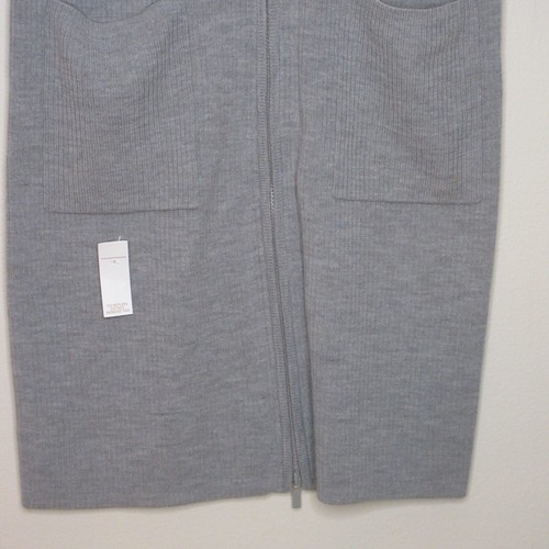 W BY Worth Women's Sleeveless Two Way Zip Ribbed Midi Wool Sweater Dress P B9 - Picture 7 of 21