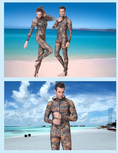Traje de baño completo de camuflaje surf freedive traje de baño buceo protector contra erupciones - Imagen 9 de 12