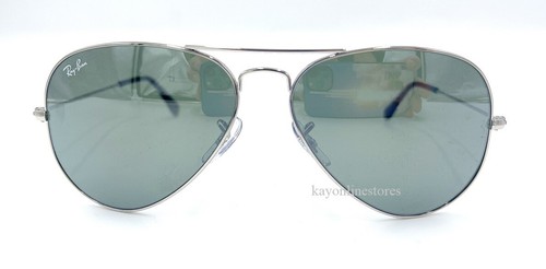 Ray Ban Aviator Silver Mirrored RB3025 003/40 58 mm New Sunglasses - Picture 2 of 7