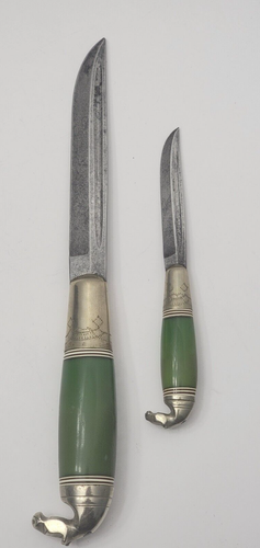 Vintage Luomanen and Kumpp Finland Double Puukko Knife w/  Sheath E318 - Picture 23 of 24