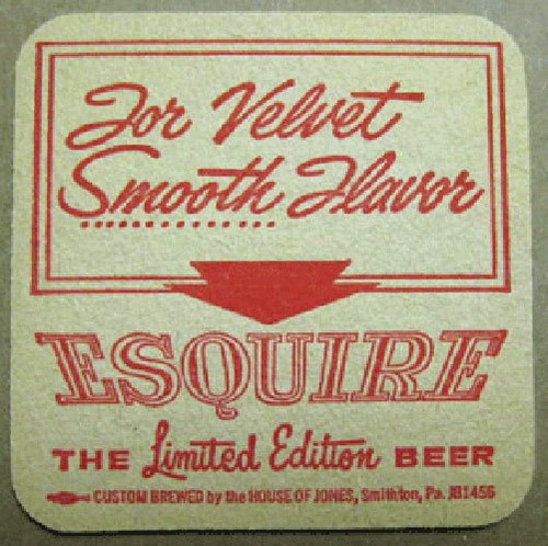 STONEY'S & ESQUIRE BEER Coaster, MAT with BARREL, Jones, Smithton, PENNSYLVANIA - Picture 2 of 2