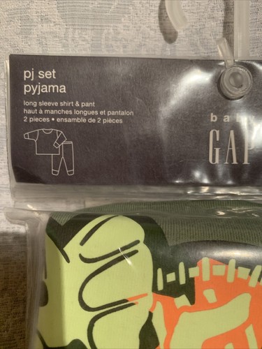 NEW Baby Gap Toddler Dinosaur PJs Pajama 4T Two-piece Green Neon Camouflage Glow - Bild 2 von 4