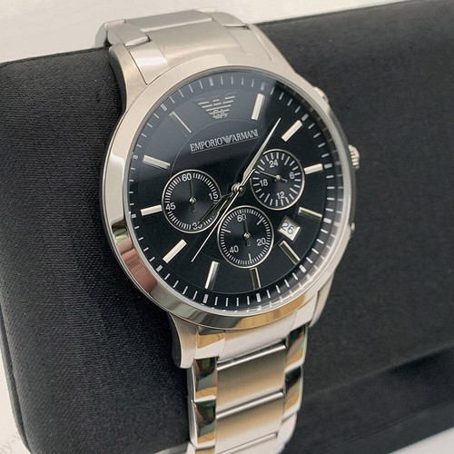 Emporio Armani AR2434 Classic Chronograph Black Dial Stainless Steel Men's Watch - Picture 6 of 6