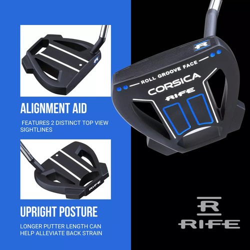 BIG & TALL +4'' MENS RIFE CORSICA MALLET PUTTER 39 INCHES RG 16 PUTTER GRIP - Picture 3 of 11