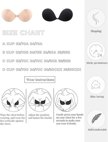 2025 Push up Sticky Bra Adhesive Invisible Bra Backless Strapless Bra - Picture 5 of 6