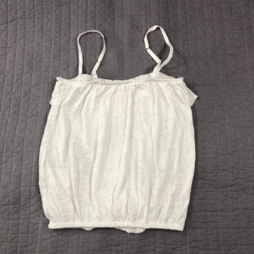 Vintage Abercrombie Fitch Camisole Women Medium White Lace Cropped Ruffle Y2K - Picture 2 of 24