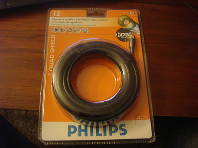 Philips 12FT Quad Shield Coaxial Cable SDW5204O/17