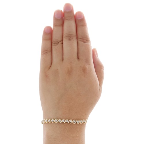 10K Yellow Gold Diamond S-Link Tennis Statement Bracelet 7" 5.50mm 1/2 CT - Picture 6 of 6