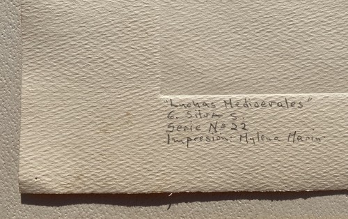 GUILLERMO SILVA SANTAMARIA Impresión Surrealista Firmado #22 1961 Medieval Caballero Lucha - Imagen 3 de 12