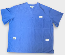 M M Medical Scrub Top Size 2X Blue Classic Comfort Hospital Nurse Dr Caregivers