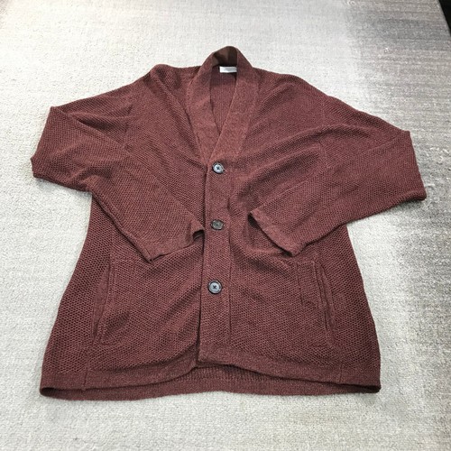 Saturday New York City Sweater Mens Large Cardigan Paper Blend Grandpa Dad - Picture 1 of 14