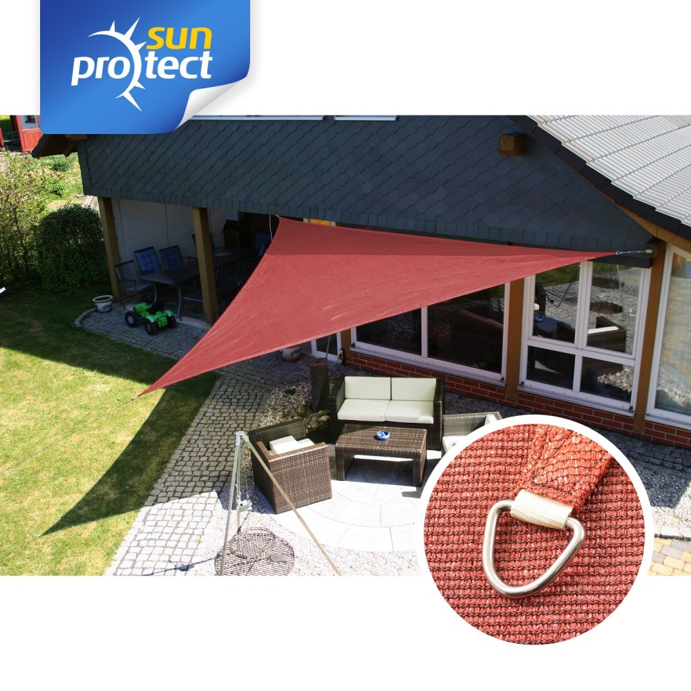 SUNPROTECT 83289 Professional vela parasole, 5 x 5 x 7 M, 90 ° grado triangolo, eolica SUNPROTECT 83289 Professional vela parasole, 5 x 5 x 7 M, 90 ° grado triangolo, eolica