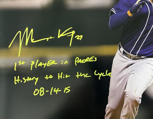 MATT KEMP PADRES SIGNED 16X20 PHOTO "1ST CYCLE IN PADRES HISTORY" PSA 3C38574 - Picture 2 of 4