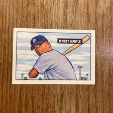 1986 Card Collectors Company '51 Bowman ROOKIE Reprints #253 Mickey Mantle RARE
