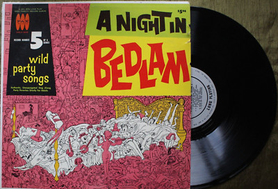 A NIGHT in BEDLAM Wild Party Songs LP Novelty Comedy Erotic Folk VG++!!