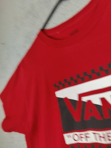 VANS Shirt Red Boys Large Short Sleeve Graphic Tee Skater Off The Wall - Picture 3 of 5