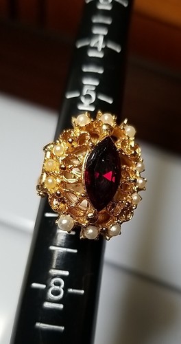  Paul Garnier 17 Jewel Adjustable Ring Watch Rare 4 Repair Ruby & Pearl's  Bin 1
