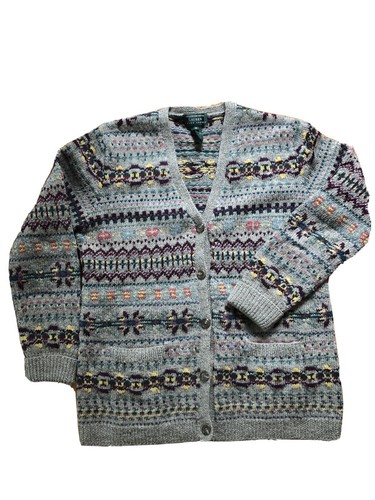 Vintage Ralph Lauren Hand Knit Wool Fair Isle Card